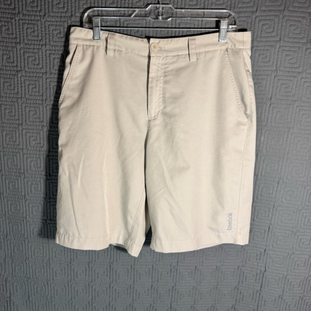 Reebok Shorts Mens 34 Biege 100% Polyester Lightweight